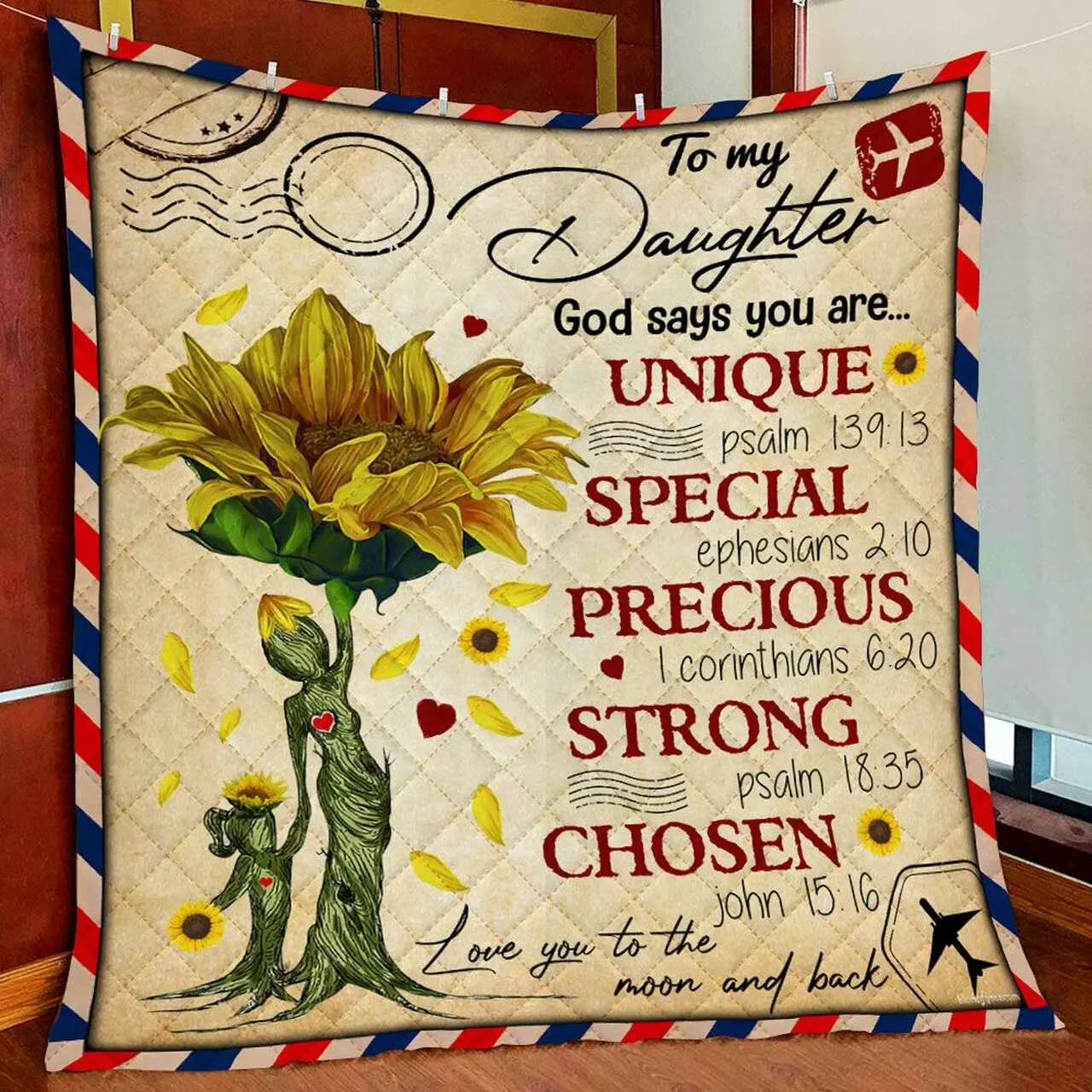 To My Daughter, God Says You Are Quilt Blanket and Home Decor