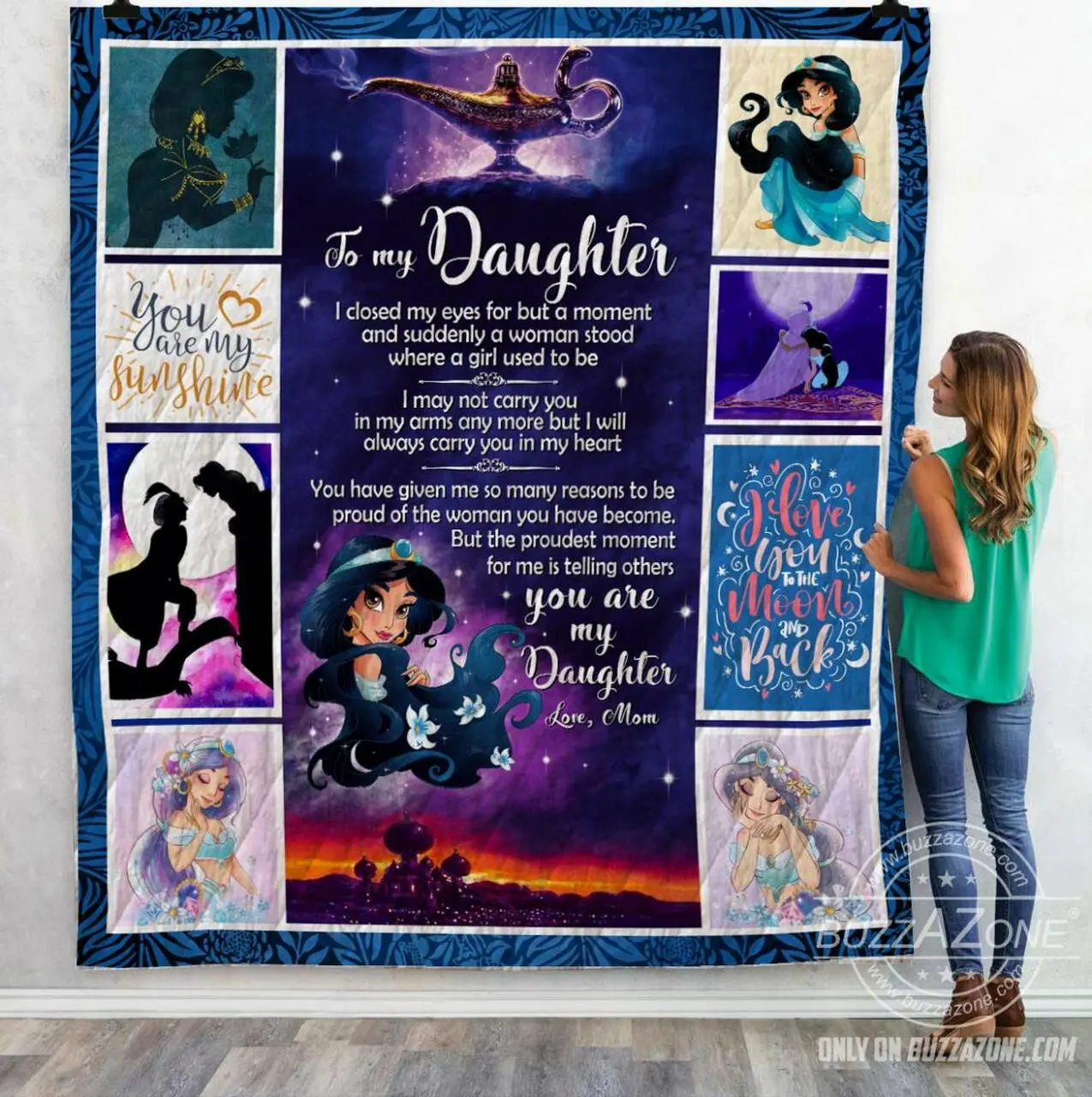To My Daughter I Closed My Eyes Aladdin Bt Quilt and Home Decor