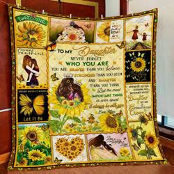 To My Daughter, I’Ll Always Be With You, Love Mom, Butterfly Quilt Blanket and Home Decor