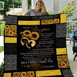 To My Daughter Love Mom Quilt  Quilt and Home Decor