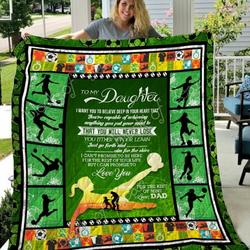 To My Daughter, Soccer Quilt Thh911  Quilt and Home Decor