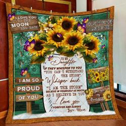 To My Daughter Sunflower Dac161102 Quilt Blanket and Home Decor