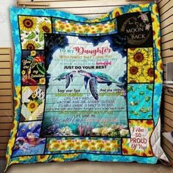 To My Daughter Turtle Hur Quilt vc and Home Decor