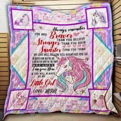 To My Daughter Unicorn Cl18100725Mdq Quilt Blanket and Home Decor