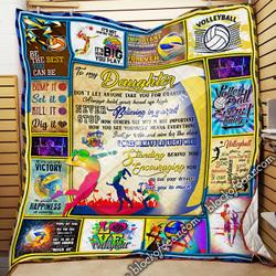 To My Daughter, Volleyball Quilt Blanket and Home Decor