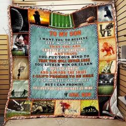 To My Football Son Hur Quilt yj and Home Decor