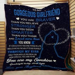 To My Gorgeous Girlfriend Cla1010551Q Quilt Blanket and Home Decor