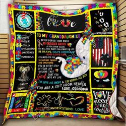 To My Granddaughter Autism Cl18100733Mdq Quilt Blanket and Home Decor