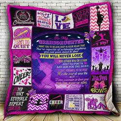 To My Granddaughter Cheerleading Cl18100731Mdq Quilt Blanket and Home Decor