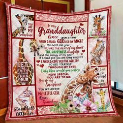 To My Granddaughter, Giraffe Quilt Blanket and Home Decor