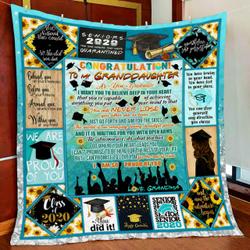 To My Granddaughter, Graduate Quilt Blanket and Home Decor