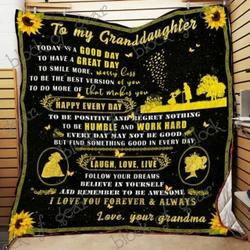 To My Granddaughter Hur Quilt Cysici and Home Decor