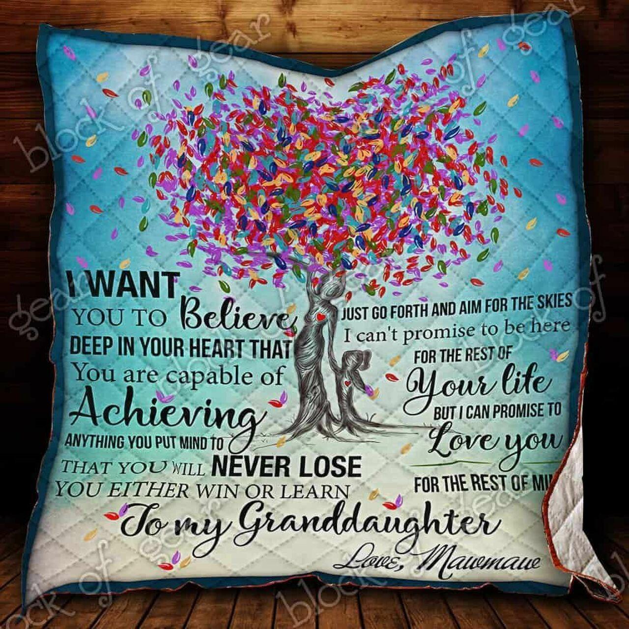 To My Granddaughter Hur Quilt om and Home Decor