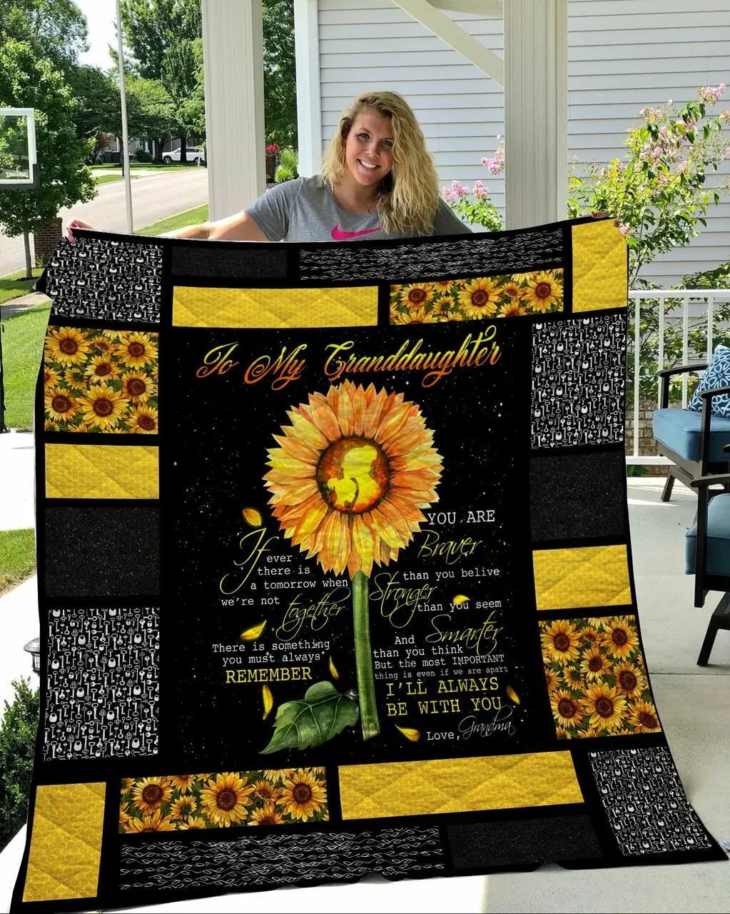 To My Granddaughter Quilt T2 Quilt and Home Decor