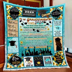 To My Granddaughter Senior 2020, Nana Quilt Blanket and Home Decor