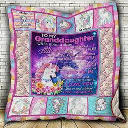 To My Granddaughter Unicorn Cl18100742Mdq Quilt Blanket and Home Decor