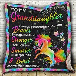 To My Granddaughter Unicorn Cl18100743Mdq Quilt Blanket and Home Decor
