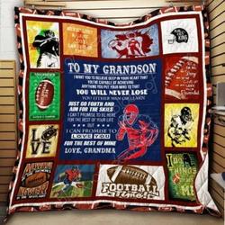 To My Grandson, American Football Hur Quilt nj and Home Decor