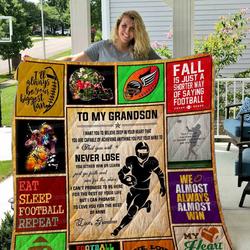 To My Grandson Football Quilt Blanket Dhc1501676Vt and Home Decor