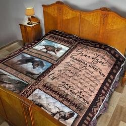 To My Grandson Quilt Blanket Dhc02011296Dd and Home Decor