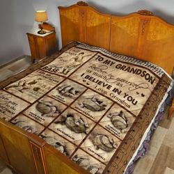 To My Grandson Quilt Blanket Dhc02011307Dd and Home Decor