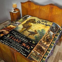 To My Grandson Quilt Blanket Dhc02011315Dd and Home Decor