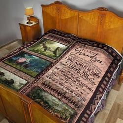 To My Grandson Quilt Blanket Dhc02011327Dd and Home Decor