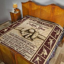 To My Grandson Quilt Blanket Dhc02011372Dd and Home Decor