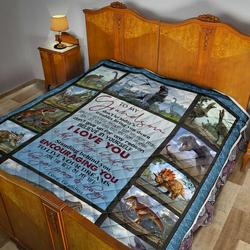 To My Grandson Quilt Blanket Dhc02011762Dd and Home Decor
