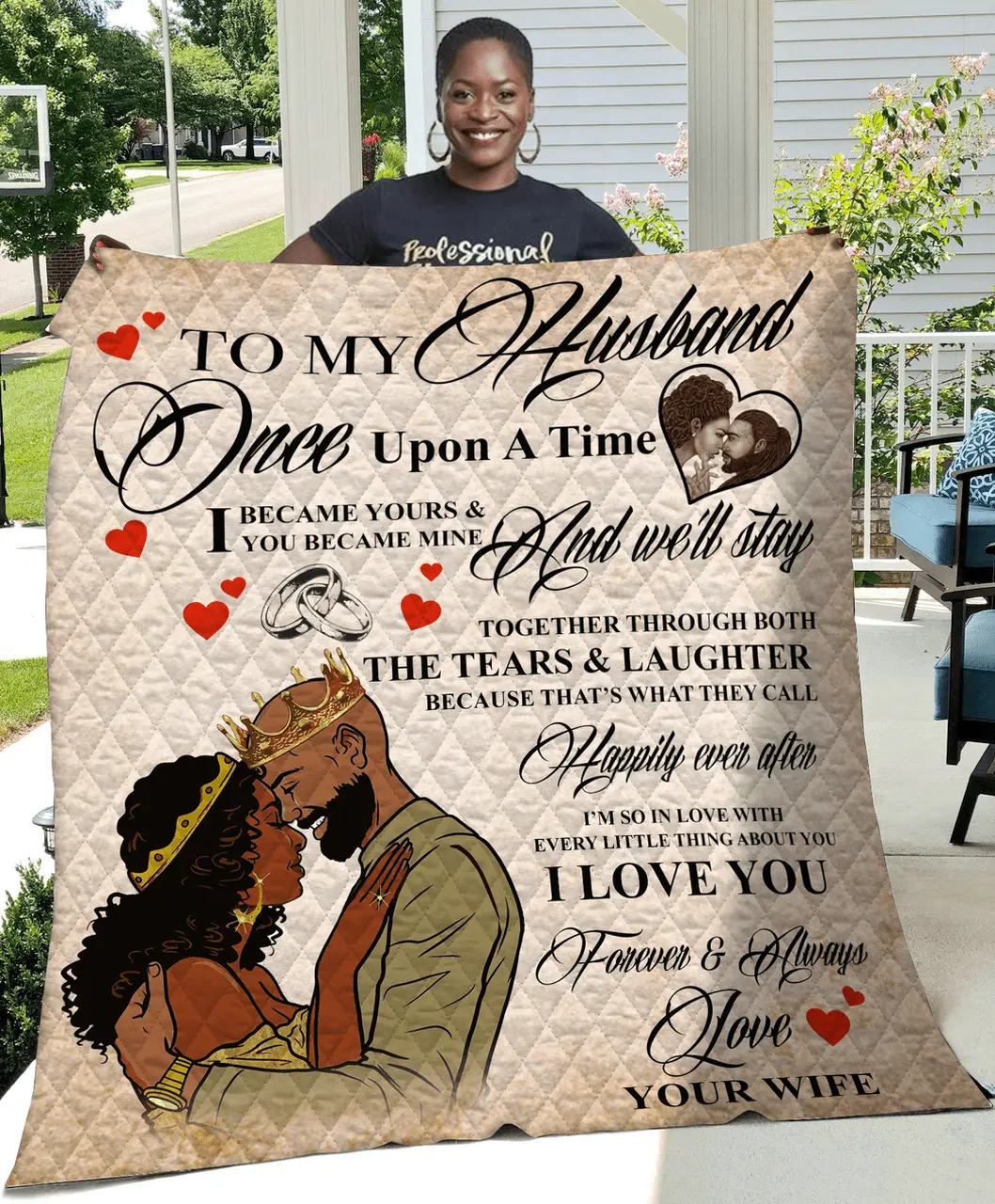 To My Husband From Wife Quilt and Home Decor