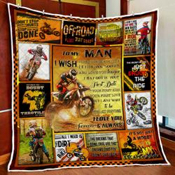 To My Man , Dirt Bike Quilt Blanket and Home Decor