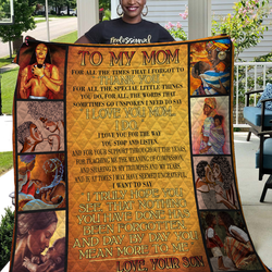 To My Mom I Love You Mom I Do Quilt and Home Decor