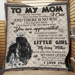To My Mom Loving Mother From Daughter Quilt and Home Decor