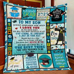 To My Son, 8Th Grade Graduation Quilt Blanket and Home Decor