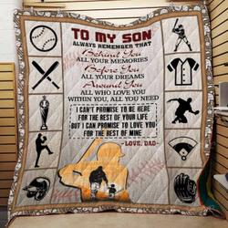 To My Son Baseball Cl2100551Mdq Quilt Blanket and Home Decor