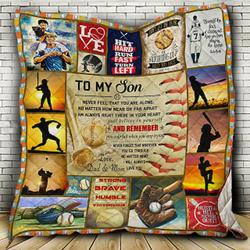 To My Son Baseball Quilt Hn0108_11  Quilt and Home Decor