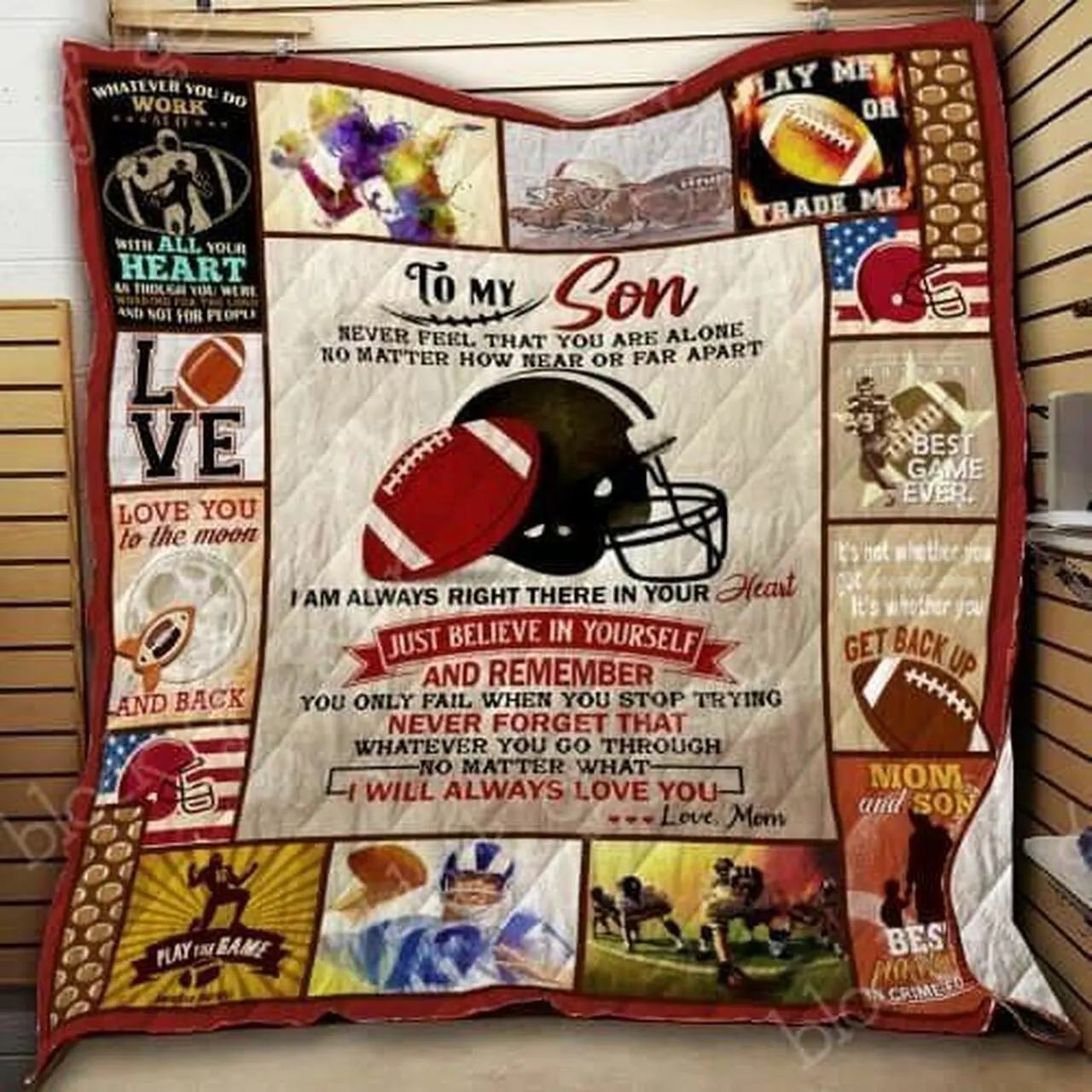 To My Son Football Cl18100759Mdq Quilt Blanket and Home Decor