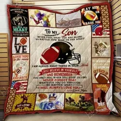 To My Son Football Cl18100759Mdq Quilt Blanket and Home Decor