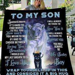 To My Son Love Mom Quilt Blanket and Home Decor