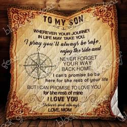 To My Son Mom Cl2100553Mdq Quilt Blanket and Home Decor