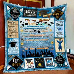 To My Son Senior 2020, Love Mom Quilt Blanket and Home Decor