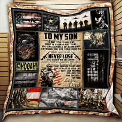 To My Son U S Army Quilt Thh862Ct1  Quilt and Home Decor