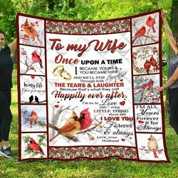 To My Wife Cardinal Dac101101 Quilt Blanket and Home Decor