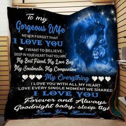 To My Wife I Love You 2 Blanket Th0907 Quilt and Home Decor