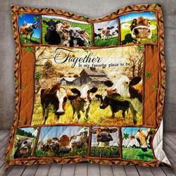 Together Is My Favorite Place To Be Cow Quilt Tt30Mk-0308  Quilt and Home Decor
