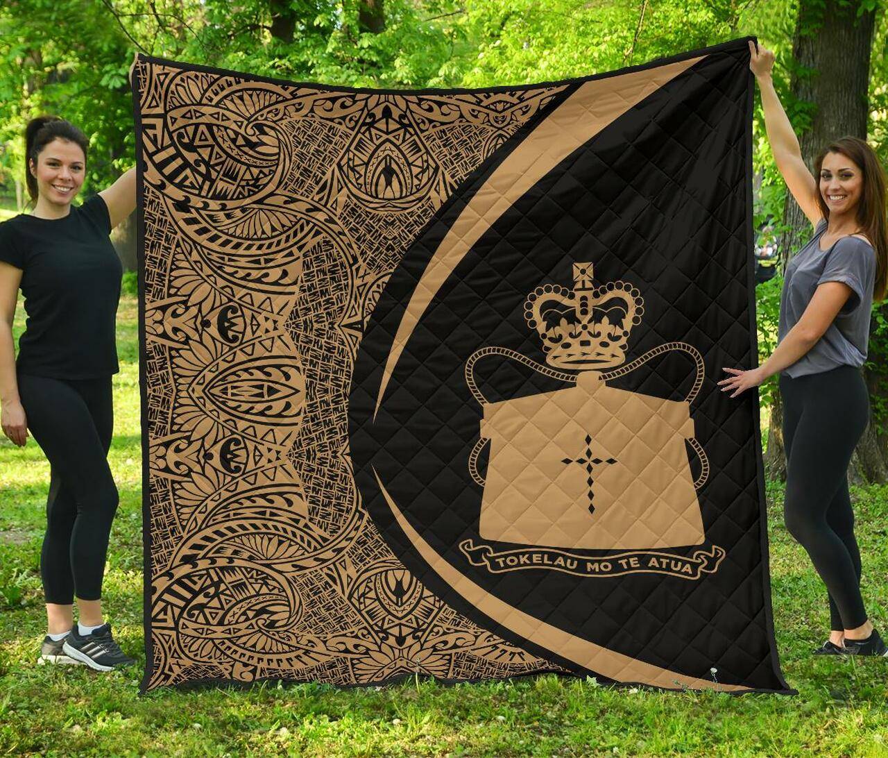 Tokelau Coat Of Arms Polynesian Premium Quilt Circle Style 02 J2 Quilt and Home Decor