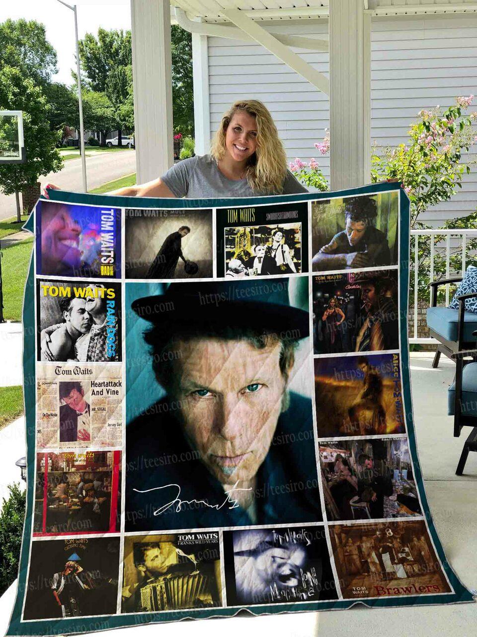 Tom Waits Quilt Blanket 01 and Home Decor