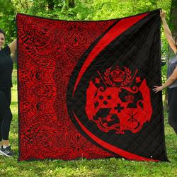 Tonga Coat Of Arms Polynesian Premium Quilt  Circle Style  07 J2  Quilt and Home Decor