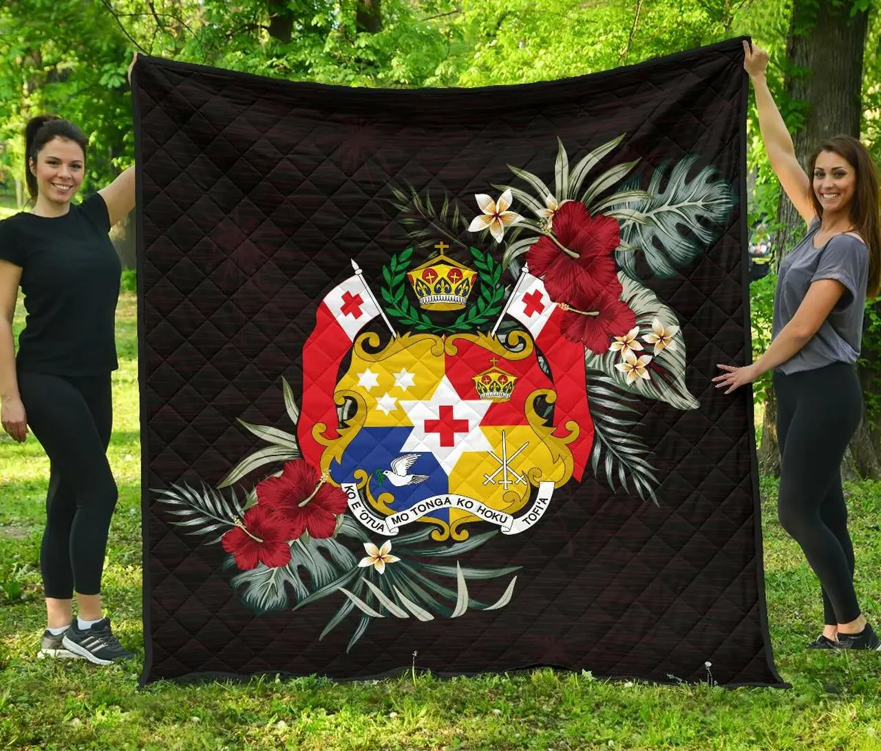 Tonga Hibiscus Coat Of Arms Premium Quilt A02 Quilt and Home Decor