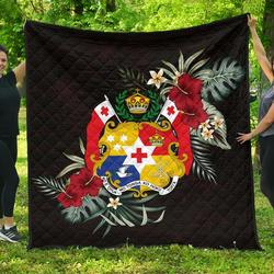 Tonga Hibiscus Coat Of Arms Premium Quilt A02  Quilt and Home Decor